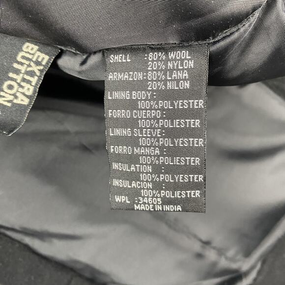 Aberdeen Collection Jacket Mens Large Black Wool Blend Zip Front Insulated Lined - Picture 12 of 16